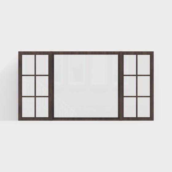 Low Polygon Glass Sliding Door 3D model