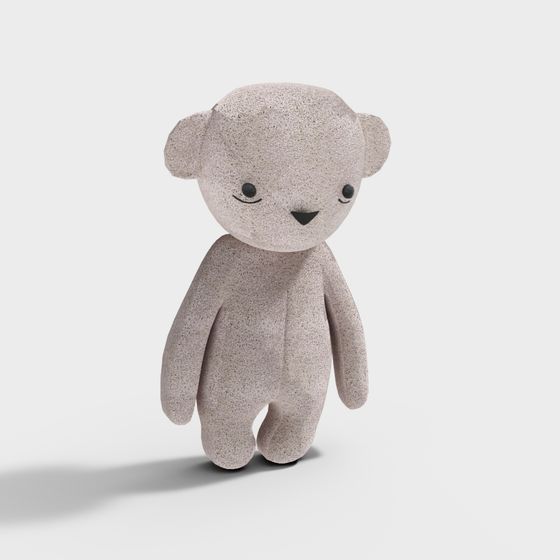 Adorable Low-Poly 3D Bear Model for Kids' Designs