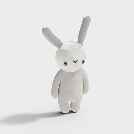 Charming Low-Poly Rabbit 3D Model for Kids' Design