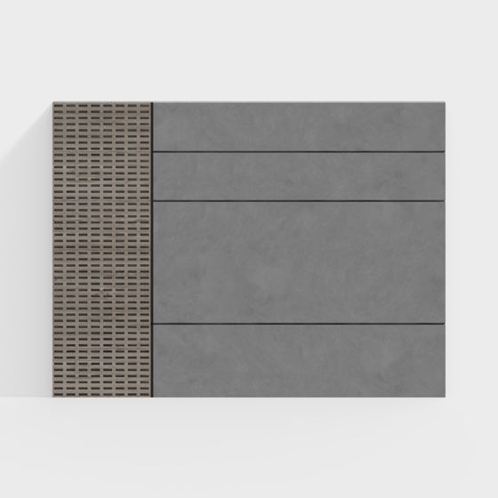 Stylish Gray Wall Panel 3D model for Modern Spaces