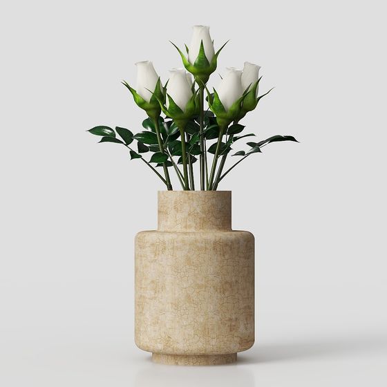 Rustic Rose Vase 3D Model for Creative Projects