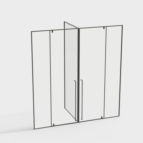 Elegant Glass Partition Screen 3D model