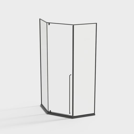 Stylish Glass Shower Room 3D model