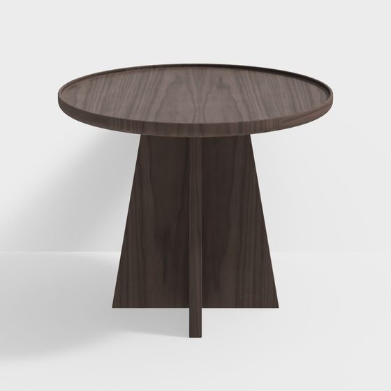 Wood Grain Round Table 3D model for Modern Spaces