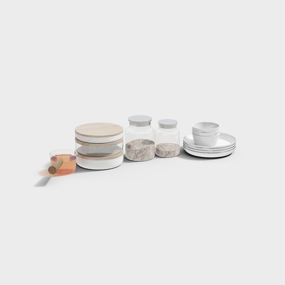 Minimalist Kitchenware Set 3D model
