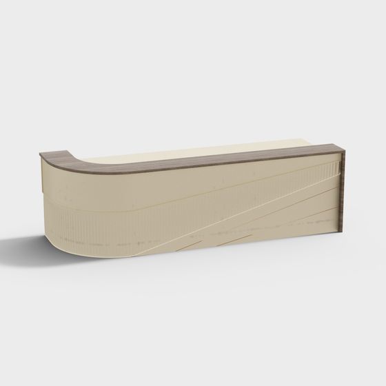 Curved Reception Desk Low-Poly 3D model