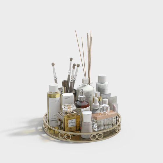 Elegant Makeup Storage Rack 3D model