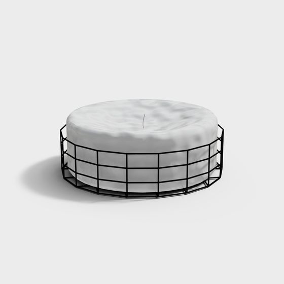 Stylish Low-Polygon Round Stool 3D model