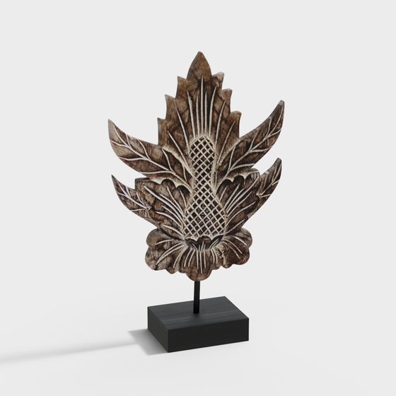 Wooden Carving 3D Model - Traditional Meets Modern