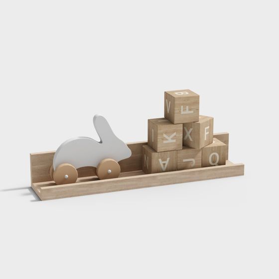 Playful Block Car 3D model for Kids