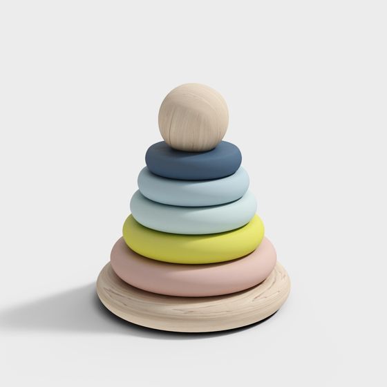 Rainbow Stacked Tower 3D model