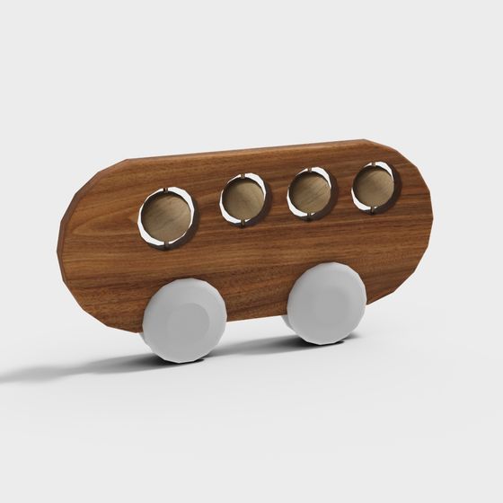 Retro Wooden Toy Car 3D model