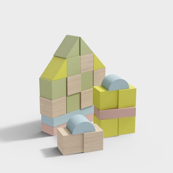 Childhood Block House 3D model