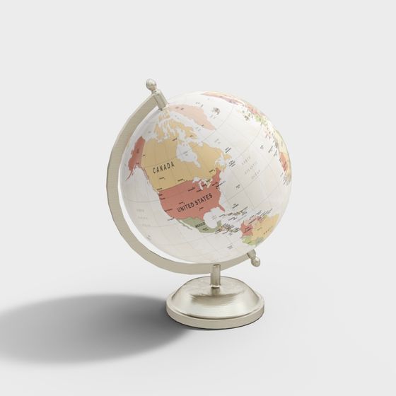 Vintage Globe 3D Model for Creative Projects