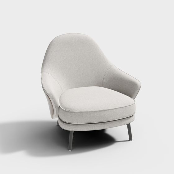 Streamlined Sofa 3D model for Modern Interiors