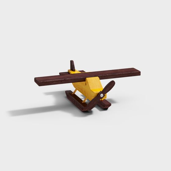 Retro Wooden Airplane 3D model
