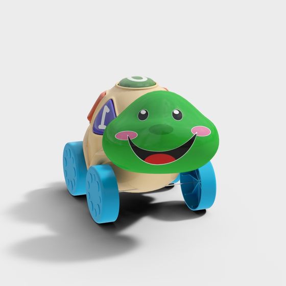 Happy Little Dinosaur Car 3D model for Kids