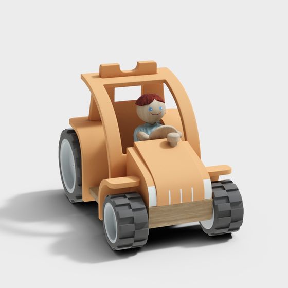 Playful Excavator 3D Model for Kids