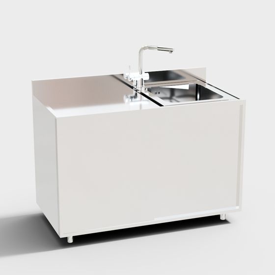 Stylish Kitchen Sink Cabinet 3D model for Contemporary Spaces
