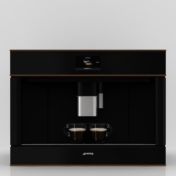 Sleek Black Gold Coffee Machine 3D model for Creative Projects