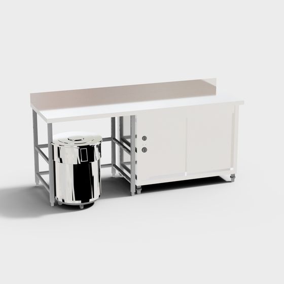 Stylish Industrial Workbench 3D Model