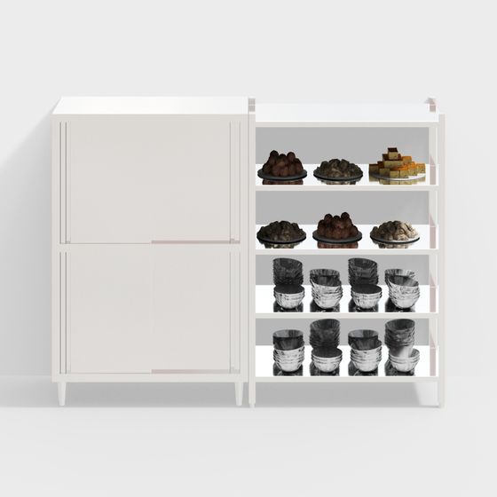 Modern Minimalist Dessert Display Case 3D model