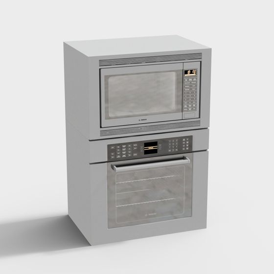 Modern Low-Poly Microwave and Oven 3D model