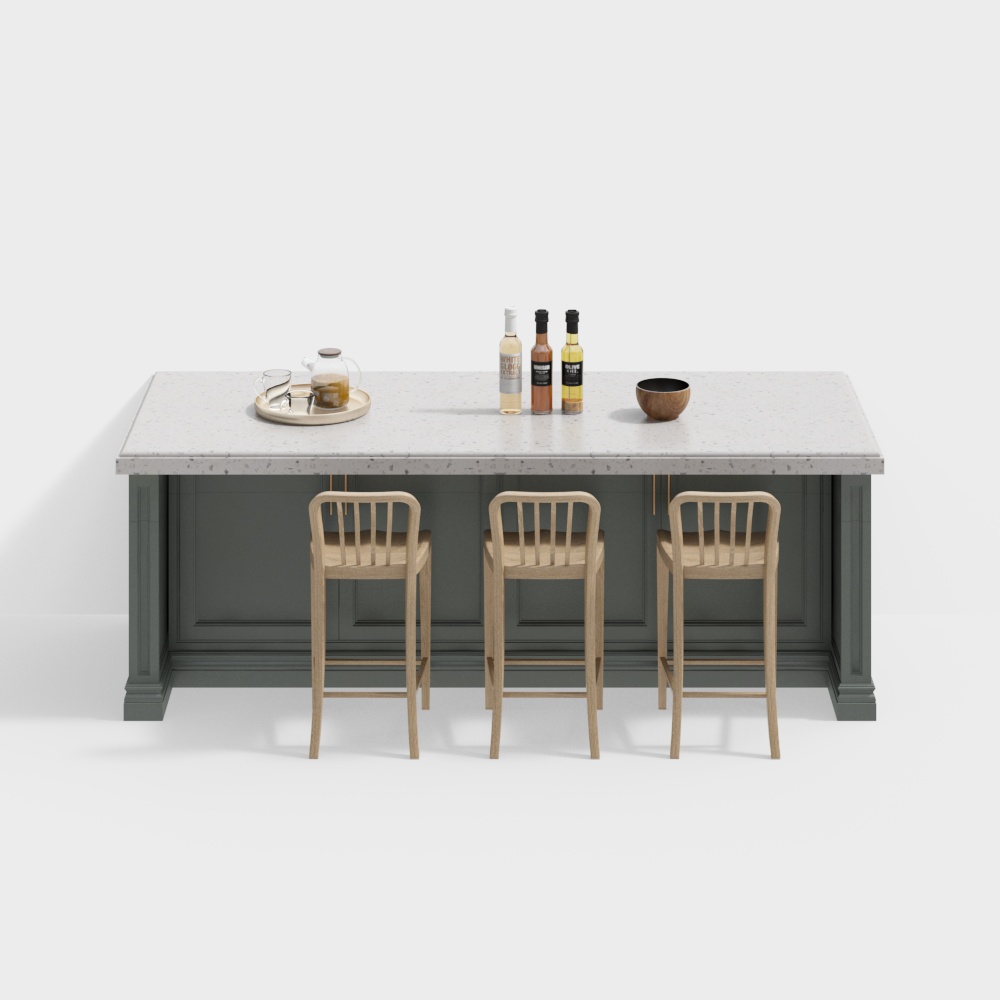 アメリカンアイランドダイニングテーブルと椅子の組み合わせ