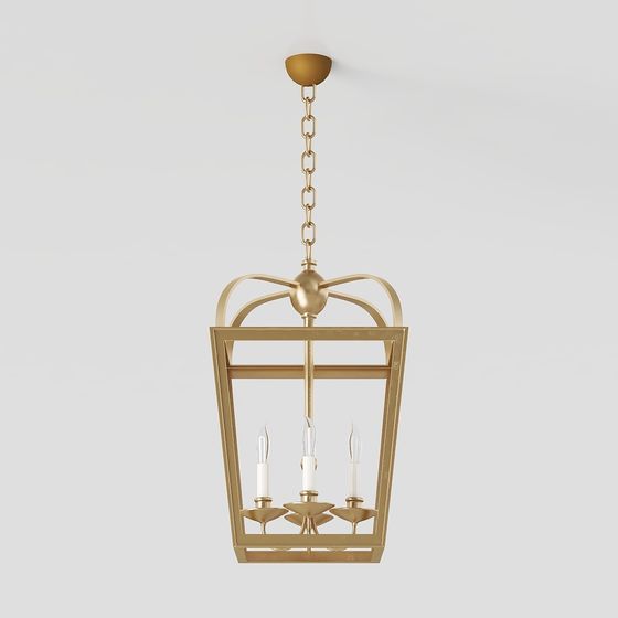 Elegant Geometric Pendant Light 3D model