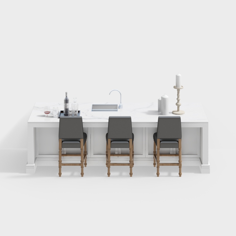 Bộ bàn ghế ăn đảo Mỹ