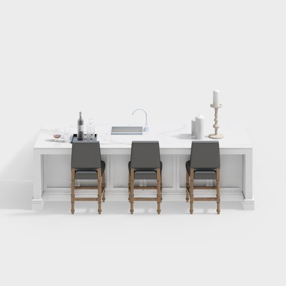 アメリカンアイランドダイニングテーブルと椅子の組み合わせ