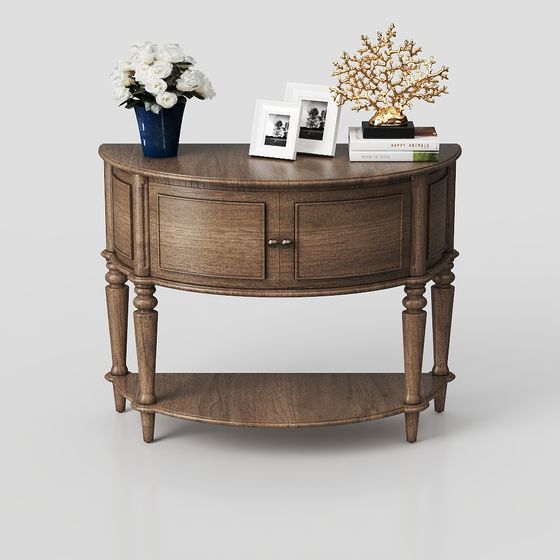 Elegant Semi-Circular Console Table 3D model
