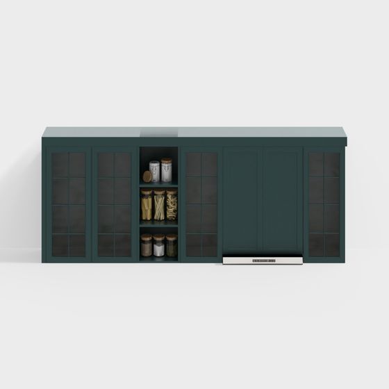 Stylish Minimalist Kitchen Storage Cabinet 3D model