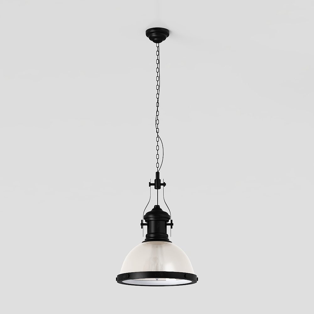 Industrial Pendant Light 3D Model – Vintage Metal & Glass