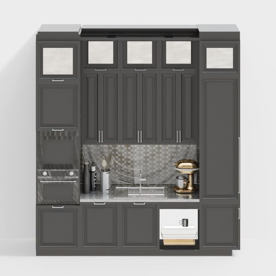 Elegant 3D Kitchen Cabinet Model for Modern Spaces