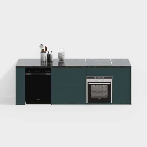 Eco-Friendly Kitchen Countertop 3D model for Modern Designs