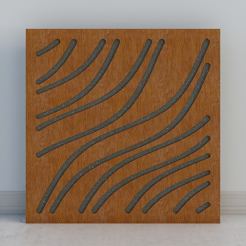 Wavy Wood Panel 3D model
