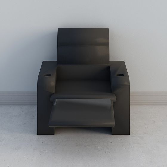 Chic Black Leather Armchair 3D model for Modern Interiors