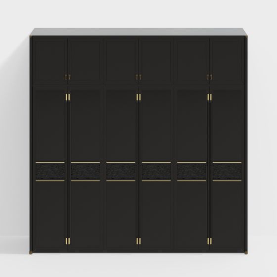 Elegant Low-Poly Wardrobe 3D model