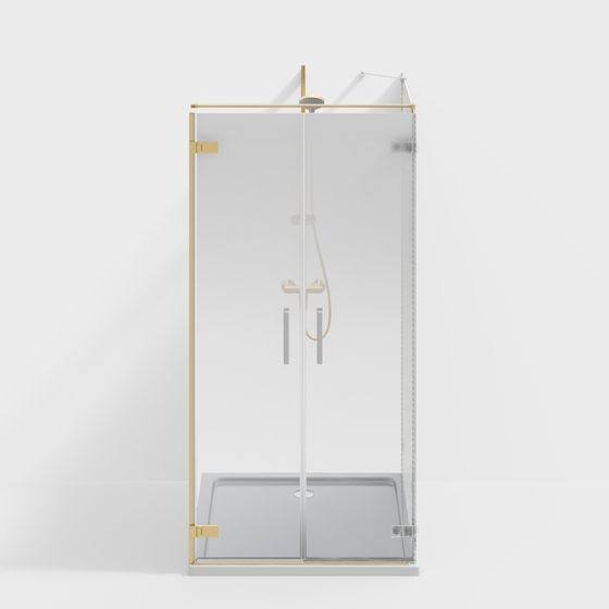 Stylish Glass Shower Room 3D model