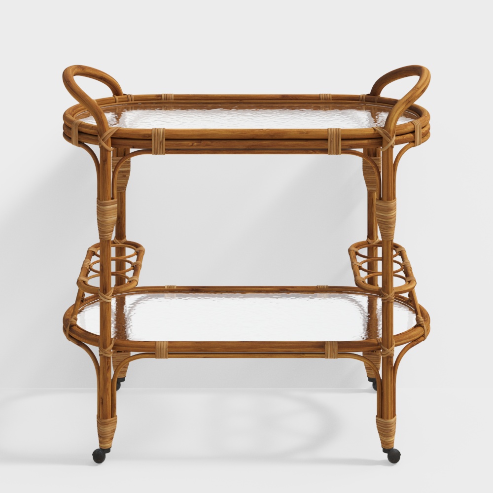 Zara Home - The rattan service table on wheels