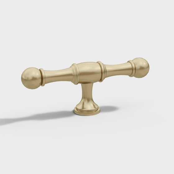 Stylish Golden Handle 3D model for Design Projects