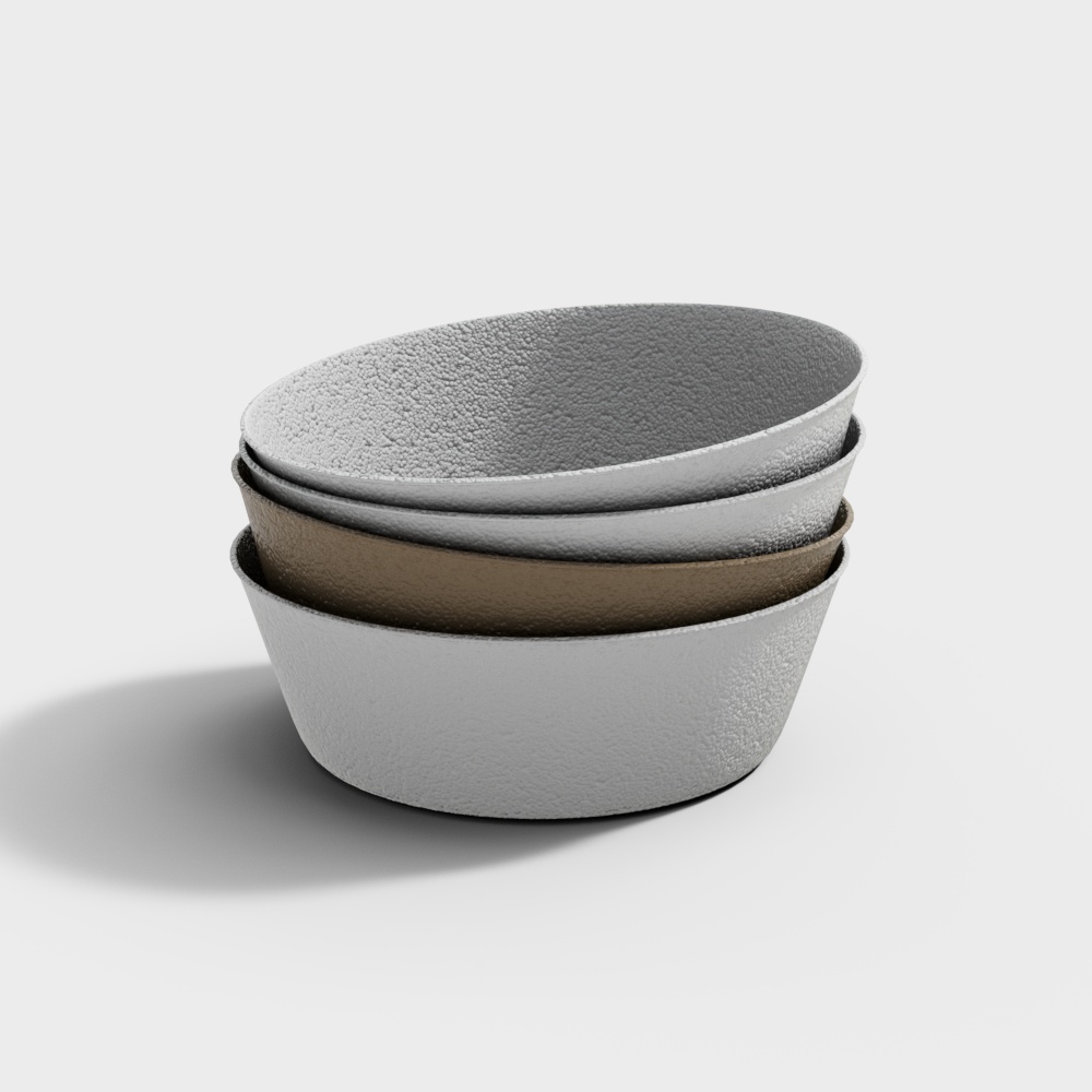 Minimalist 3D Bowl Set Model