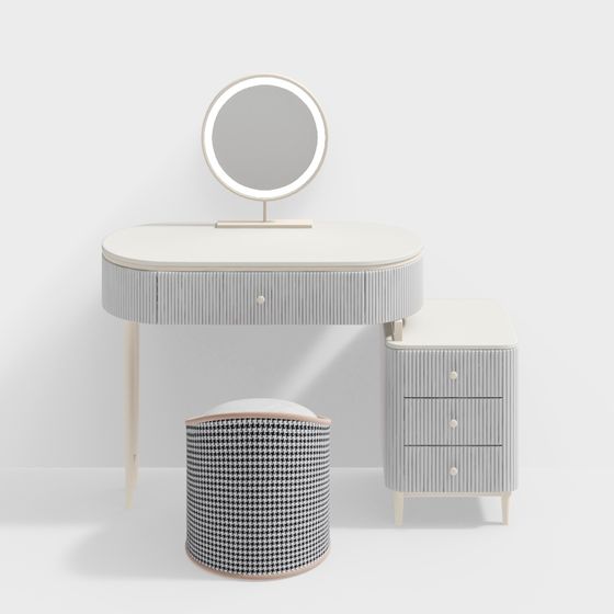 Elegant Low-Poly Vanity Table 3D model