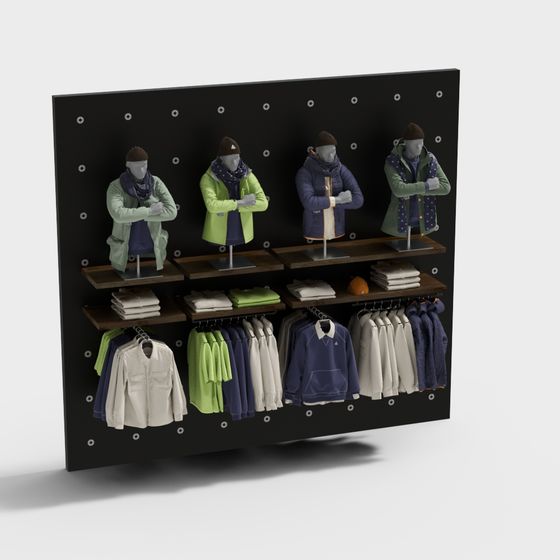 Clothing Store Display Stand 3D model