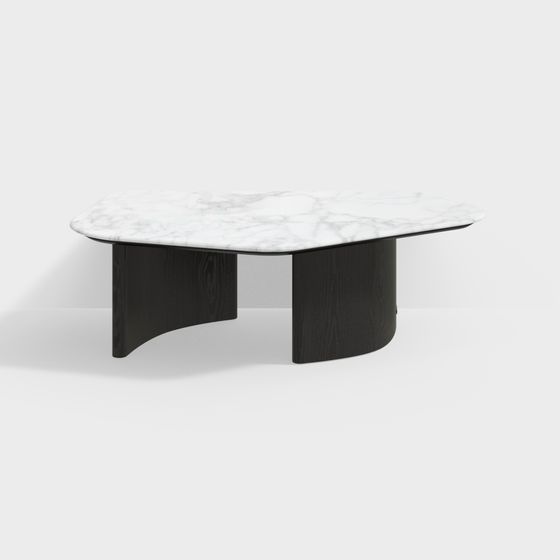Sleek Marble Coffee Table 3D model