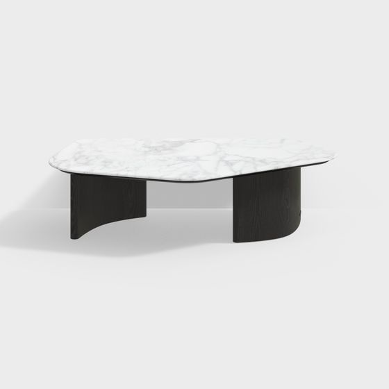 Streamlined Marble Coffee Table 3D model