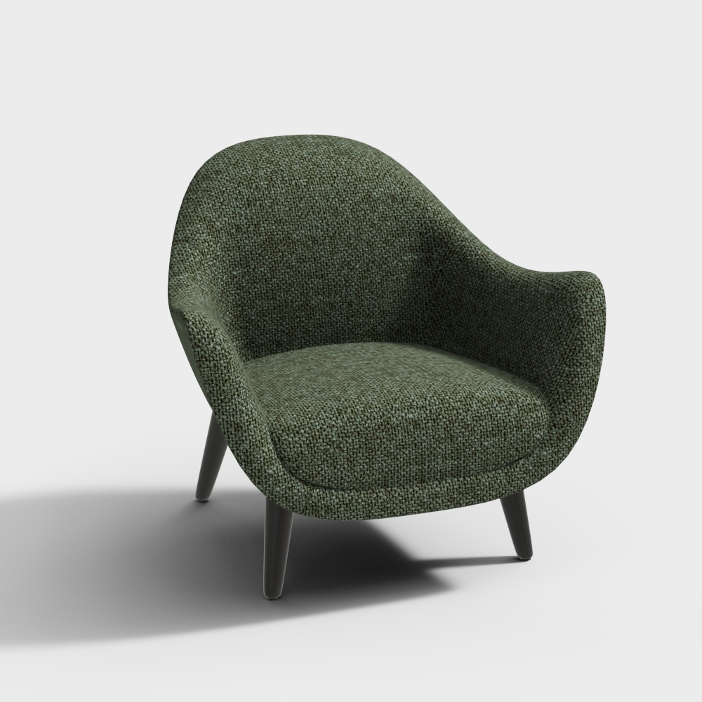 poliform MADQUEEN armchair Green linen chair with