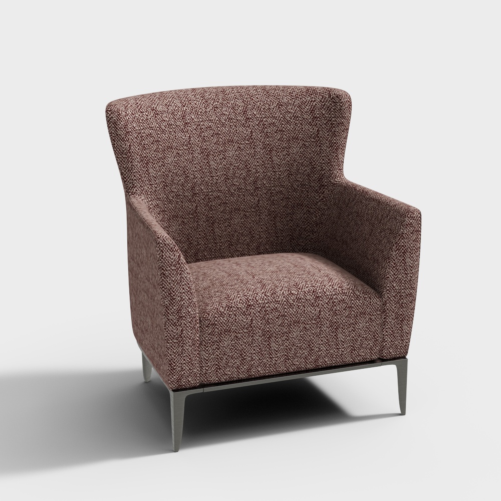 Poliform GENTLEMAN RELAX armchair Red linen chair
