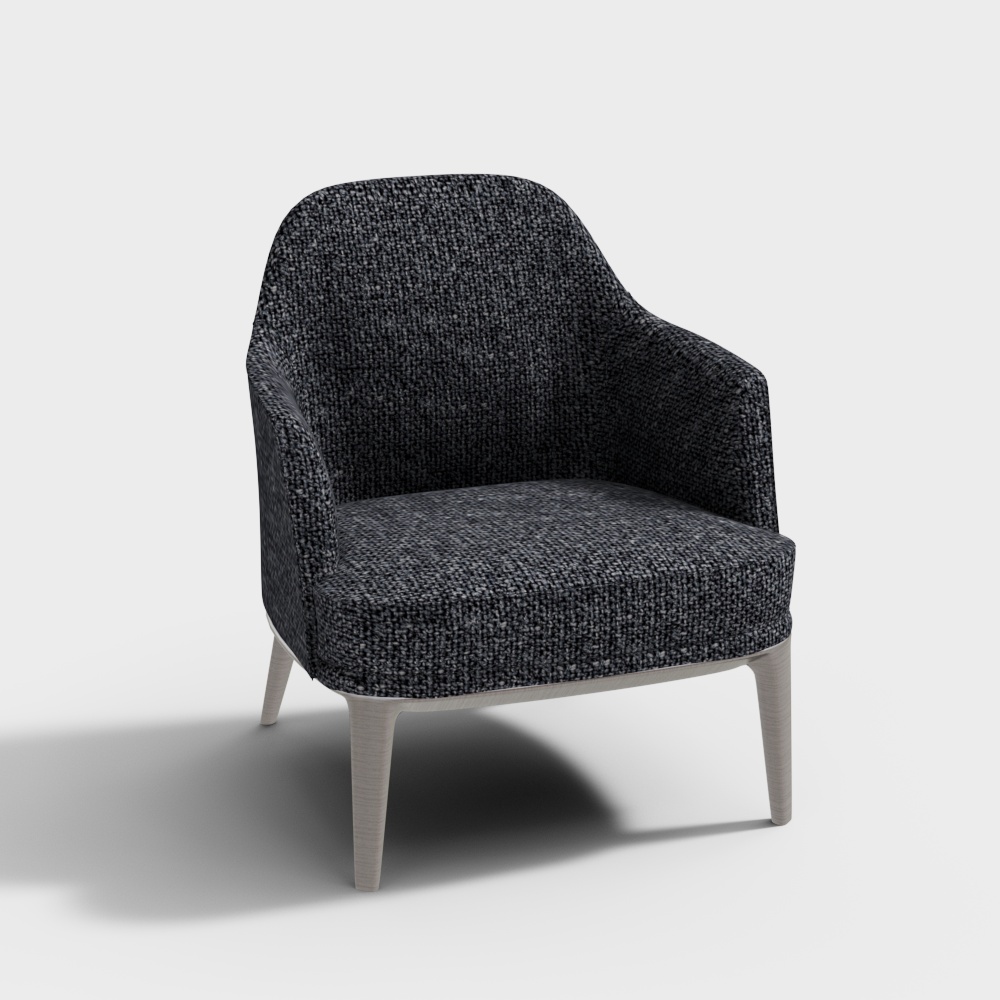 Poliform JANE armchair Grey linen chair with back